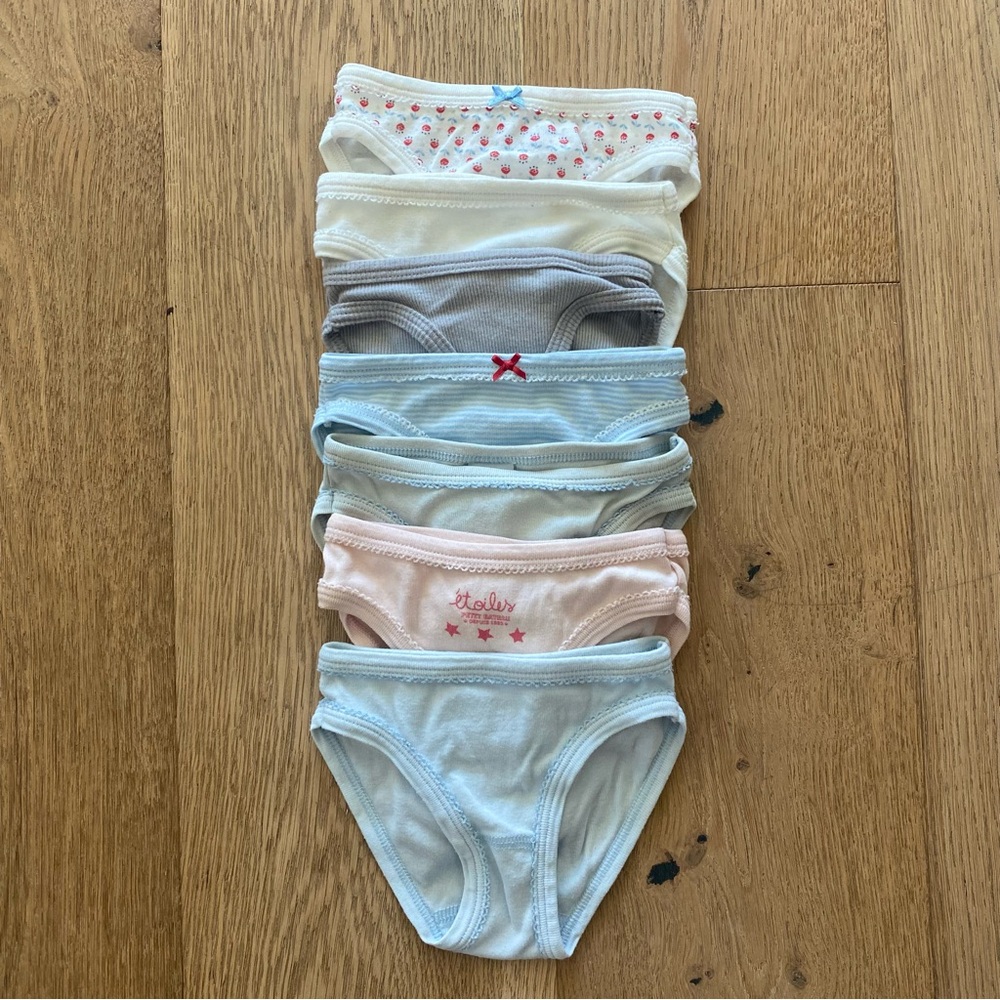 Petit Bateau Kids Underwear Set - White, Gray, Blue, Pink size 2T